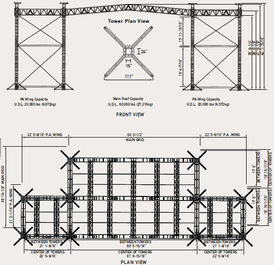 We rent and set up stages, scaffold, and load bearing roof structures in accordance with their engineering specifications.